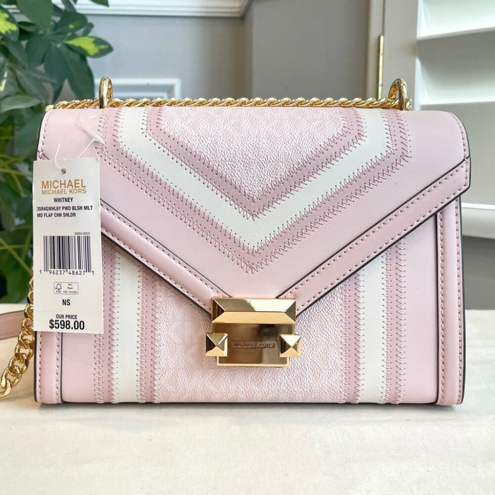 NEW Michael Kors Pink Shoulder Bag With Gold Hardware